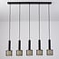 5-light pendant light Fosco - matte black with honeycomb design