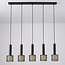 Black industrial hanging lamp, 5-light - Fosco