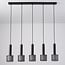 5-light pendant light Fosco - matte black with honeycomb design