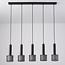 Black industrial hanging lamp, 5-light - Fosco