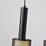 5-light pendant light Fosco - matte black with honeycomb design