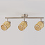 Bohemian rattan ceiling light, 3-bulb - Raua