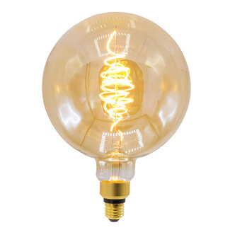 8.5W croissant spiral lamp XXXL, 2000K, amber glass Ø200 - dimmable