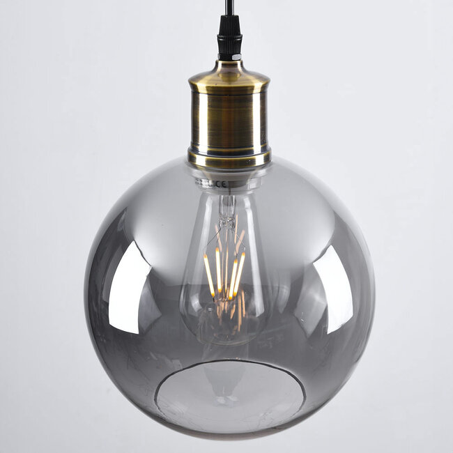 1-bulb pendant light with smoked glass - Lyana