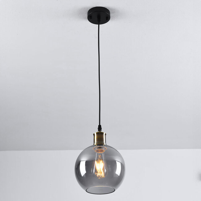 1-bulb pendant light with smoked glass - Lyana