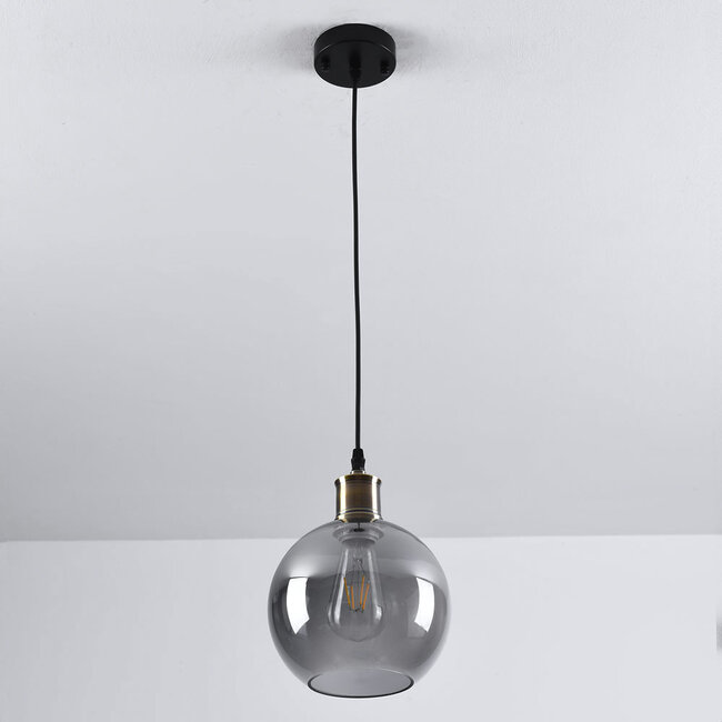 1-bulb pendant light with smoked glass - Lyana