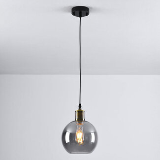 Pendant lamp Verona - Smoked glass mirror effect - elongated glass