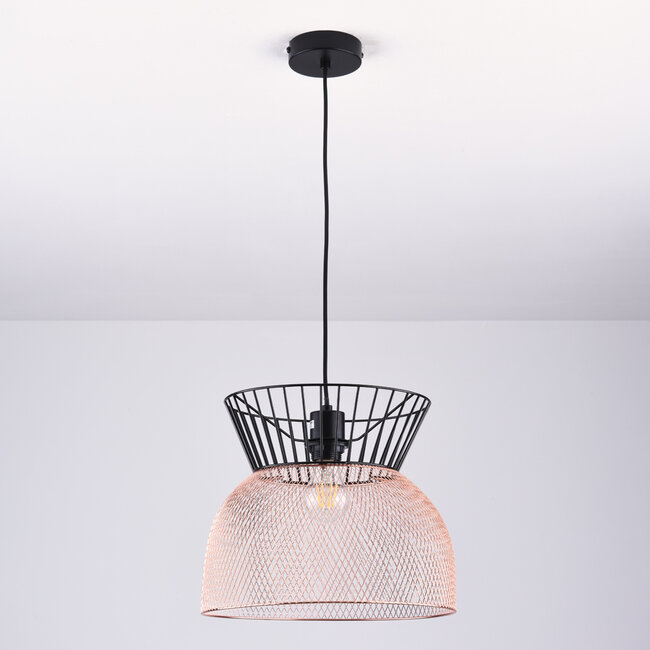 Modern pendant lamp Netti in black and copper