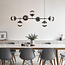 Black pendant light with smoked glass, 7-bulb - Hepta