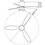 White ceiling fan with beech wood finish Ø106.6 cm incl. remote control - Rivotra