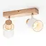 2-light wooden ceiling light Vicky - natural and white
