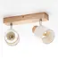 2-light wooden ceiling light Vicky - natural and white