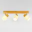 3-light wooden ceiling light Victoria - natural and white