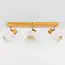 3-light wooden ceiling light Victoria - natural and white