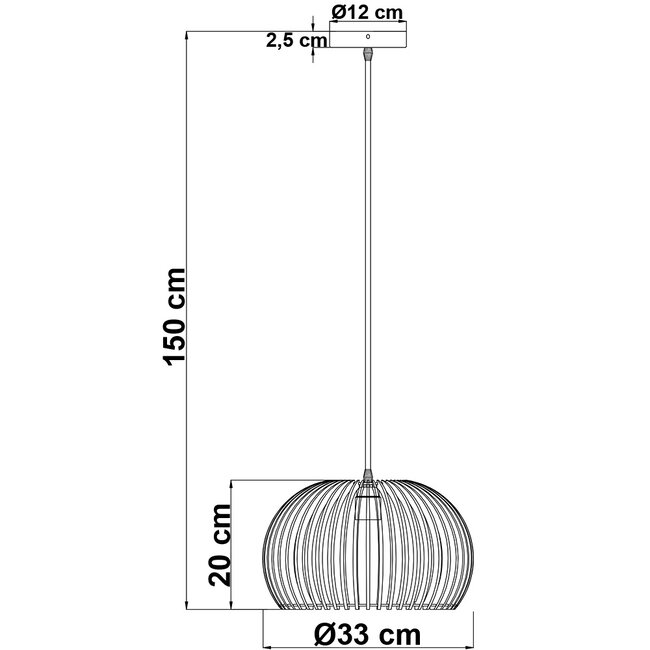 Boho wood pendant light - Medis