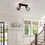 2-light ceiling spotlight Dua - smoked glass with rotatable spotlights