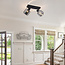 Ceiling light with smoked glass and rotating spots, 2-bulb - Dua