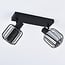 2-light ceiling spotlight Dua - smoked glass with rotatable spotlights