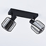 Ceiling light with smoked glass and rotating spots, 2-bulb - Dua