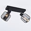 2-light ceiling spotlight Dua - smoked glass with rotatable spotlights