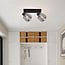 2-light ceiling spotlight Dua - smoked glass with rotatable spotlights