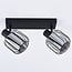 2-light ceiling spotlight Dua - smoked glass with rotatable spotlights