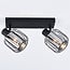2-light ceiling spotlight Dua - smoked glass with rotatable spotlights