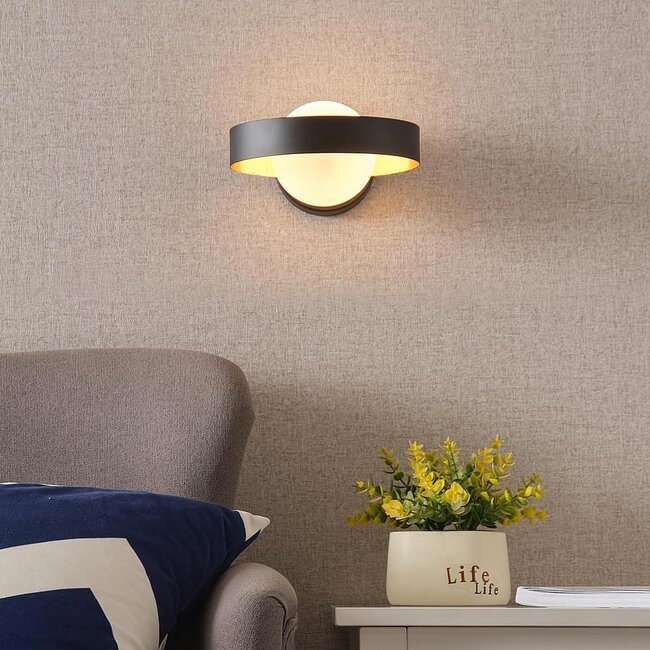 Wall light Carlos - black with gold