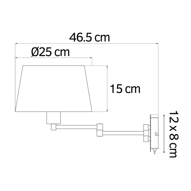 Wall lamp with black shade - Abella