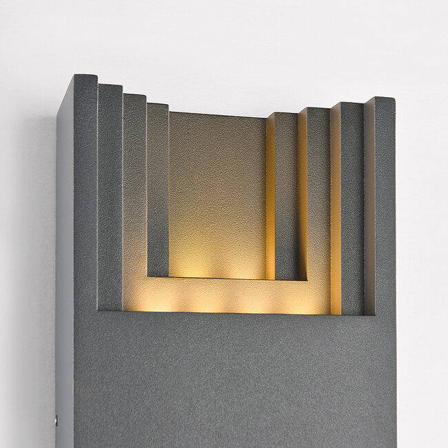Outdoor wall light Benjamin - anthracite with integrated LED