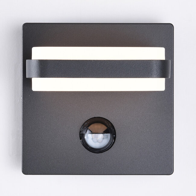 Outdoor wall light Stefano with motion sensor - anthracite integrated LED