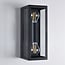 2-light outdoor wall light Diana - black stainless steel with glass