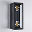 Stainless steel black wall lamp Diana 2-light with glass