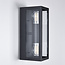 Stainless steel black wall lamp Diana 2-light with glass