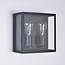 2-light outdoor wall light Gabriella - black stainless steel with glass