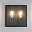 2-light outdoor wall light Gabriella - black stainless steel with glass