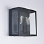 2-light outdoor wall light Gabriella - black stainless steel with glass