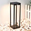 Black freestanding outdoor light with solar power and sensor – Marcello