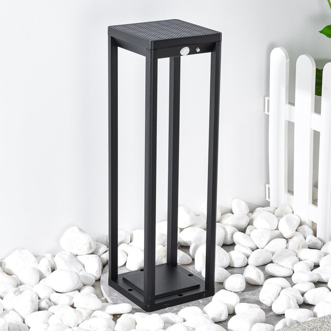 Black Floor Lamp with Solar and Sensor - Marcello