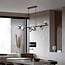 6-light pendant light Ovais - smoked glass and matte black