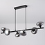 Pendant lamp with smoked glass, 6-light - Ovais
