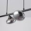 6-light pendant light Ovais - smoked glass and matte black