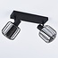 Ceiling light with smoked glass and rotating spotlights, 2-bulb - Dua