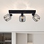 3-light ceiling lamp with smoked glass and swivelling spotlights - Diya