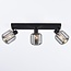 3-light ceiling lamp with smoked glass and swivelling spotlights - Diya