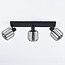 3-light ceiling lamp with smoked glass and swivelling spotlights - Diya