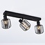 3-bulb ceiling light with smoked glass and rotating spotlights - Diya