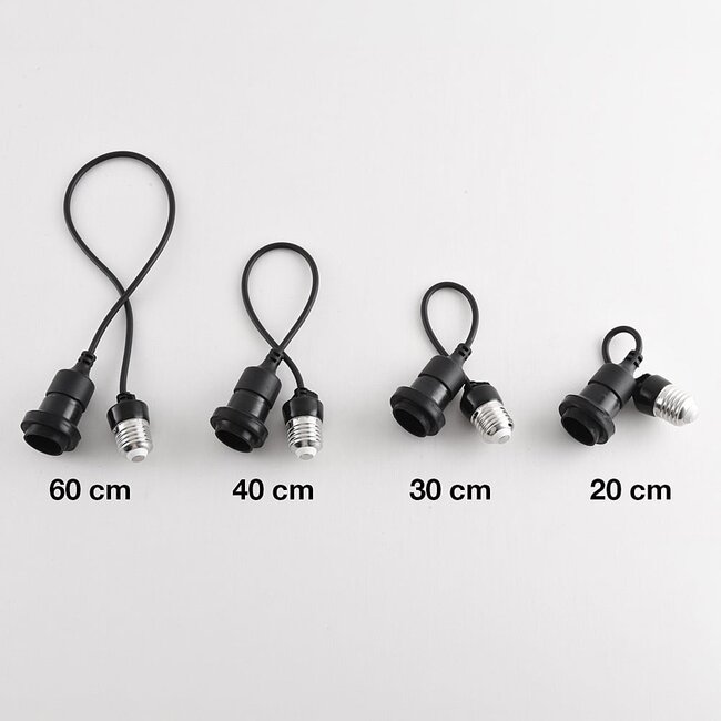 Hanging E27 fitting 20, 30, 40 and 60 cm (bulbs not included)
