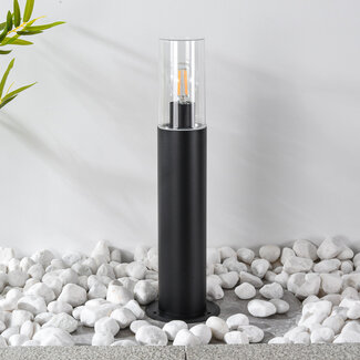 Stainless steel floor lamp Stella black, 80 cm