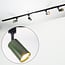 1-phase track system set 1.5 metres with Romain spotlights in olive green